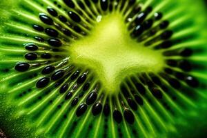 generativo ai, macro Fresco kiwi texturizado antecedentes foto