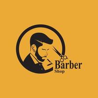 Barbero tienda pelo estilo silueta vector modelo