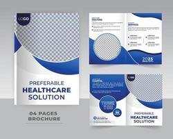 4 Page Medical Or Healthcare Brochure Template Design vector