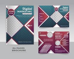 4 Page Business Or Corporate Brochure Template Design vector