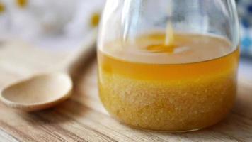 homemade ghee in container on a table video