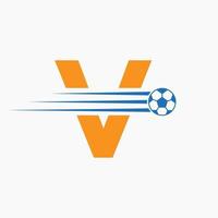 Initial Letter V Soccer Football Logo. Soccer Club Symbol vector