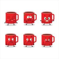 Glass of coffee cartoon character with nope expression vector