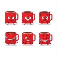 Cartoon character of glass of coffee with smile expression vector