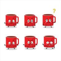 Cartoon character of glass of coffee with what expression vector