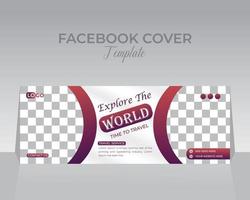 Travel Facebook Cover Template Design vector
