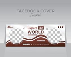 Travel Facebook Cover Template Design vector