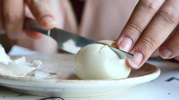 top view of Perfectly Peeled Boiled Eggs video