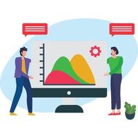 Business team presenting report in Business meeting Illustration vector