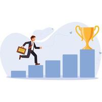 Businessman running for Business achievement Illustration vector