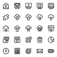 Outline icons for web Design and development. vector