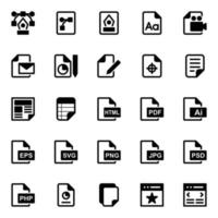 Glyph icons for web Design and development. vector