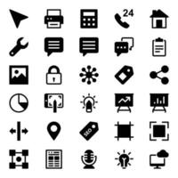 Glyph icons for web Design and development. vector