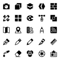 Glyph icons for web Design and development. vector