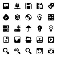 Glyph icons for web Design and development. vector