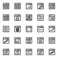 Outline icons for web Design and development. vector