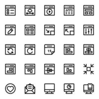 Outline icons for web Design and development. vector