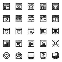 Outline icons for web Design and development. vector