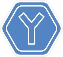 Y Intersection Vector Icon Design