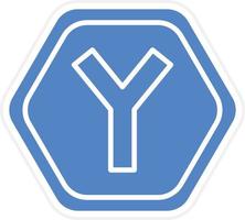 Y Intersection Vector Icon Design