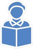 Student Reading Book Vector Icon Design