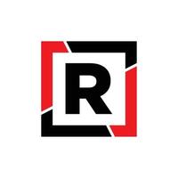 R company name monogram. R frame letter icon. vector