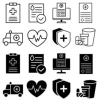 clínica icono vector colocar. hospital ilustración signo. ayuda símbolo. enfermería logo. ambulancia marca.