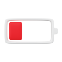3d icon minimal low battery png