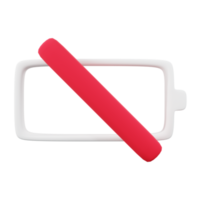 3d icon minimal empty battery png