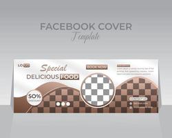 Food Facebook Cover Template Design vector