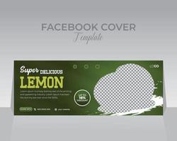 Food Facebook Cover Template Design vector