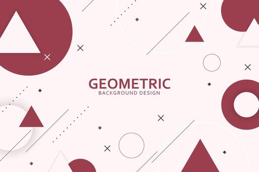 Abstract geometric background design with circle and triangle shapes vector