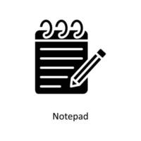 Notepad  Vector   Solid icons. Simple stock illustration stock