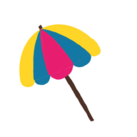 sommar ikon isolerat strand paraply sandaler hav png