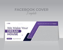 Construction Facebook Cover Template Design vector