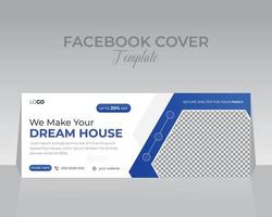 Construction Facebook Cover Template Design vector