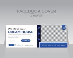 Construction Facebook Cover Template Design vector