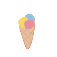 pastel ice cream cone waffle png