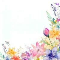 Watercolor spring flowers photo