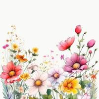 Watercolor spring flowers photo