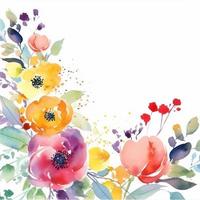 Watercolor spring flowers photo