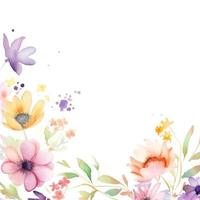 Watercolor spring flowers photo