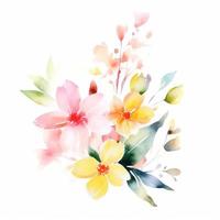 Watercolor spring flowers photo