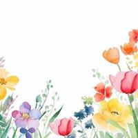 Watercolor spring flowers photo