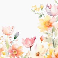 Watercolor spring flowers photo