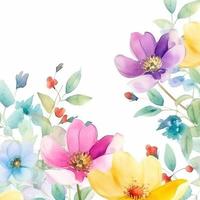 Watercolor spring flowers photo