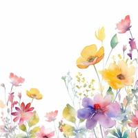 Watercolor spring flowers photo