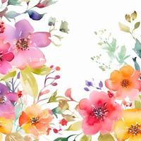 Watercolor spring flowers photo