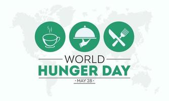 World hunger day is observed every year on 28th may. Vector illustration on the theme of World Hunger day food prevention and awareness vector concept.