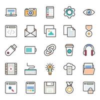 Filled outline icons for Web optimization, design development. vector